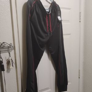 AND1 Black Joggers with Red Trim